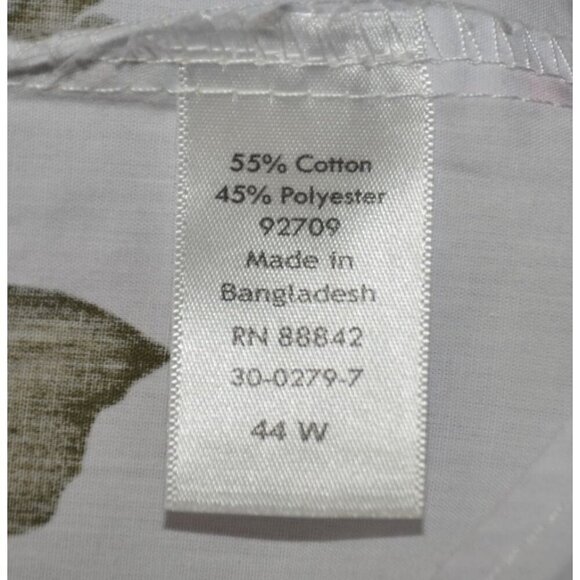 Roaman's 6X 44W White Button Front Blouse Top Pretty Pink Rose Floral Cottage - Picture 8 of 9